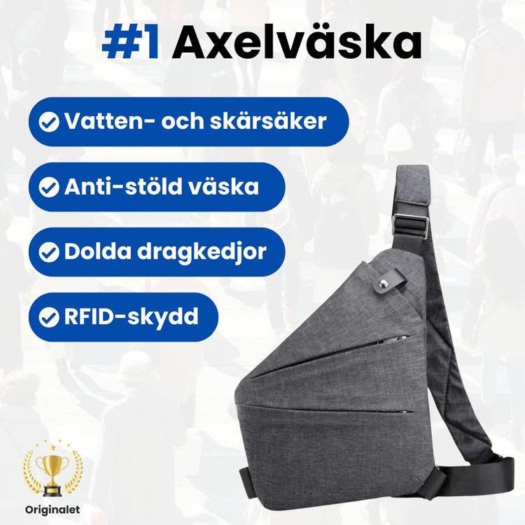 Anti-tjuvtillgrepps axelväska